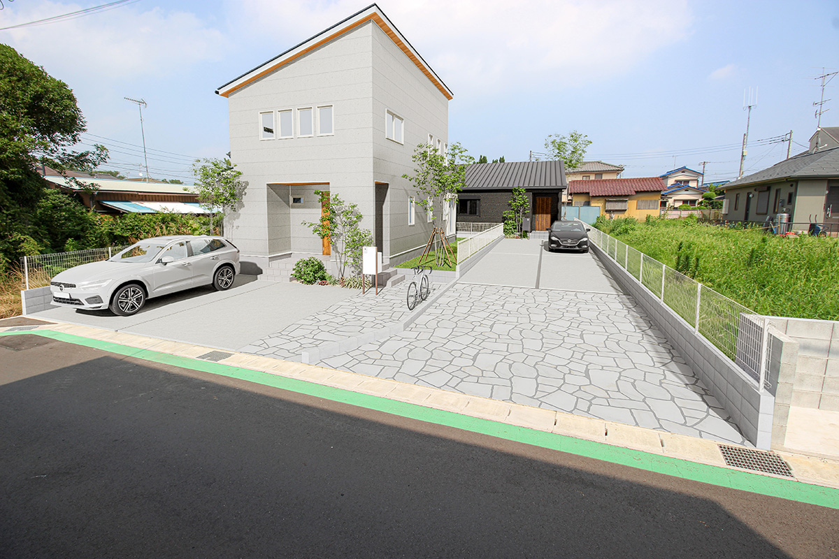 現地写真に建築CGを合成した完成イメージ