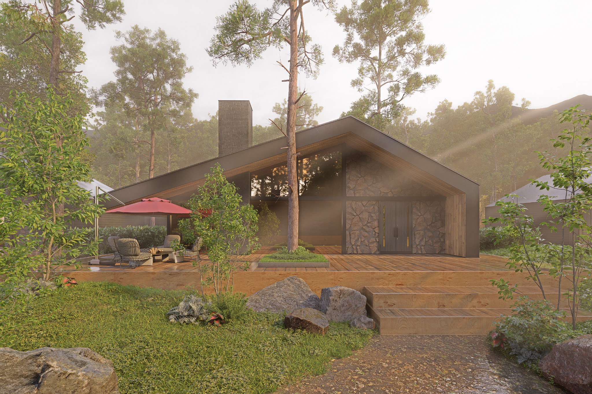 時間帯による光の変化の表現